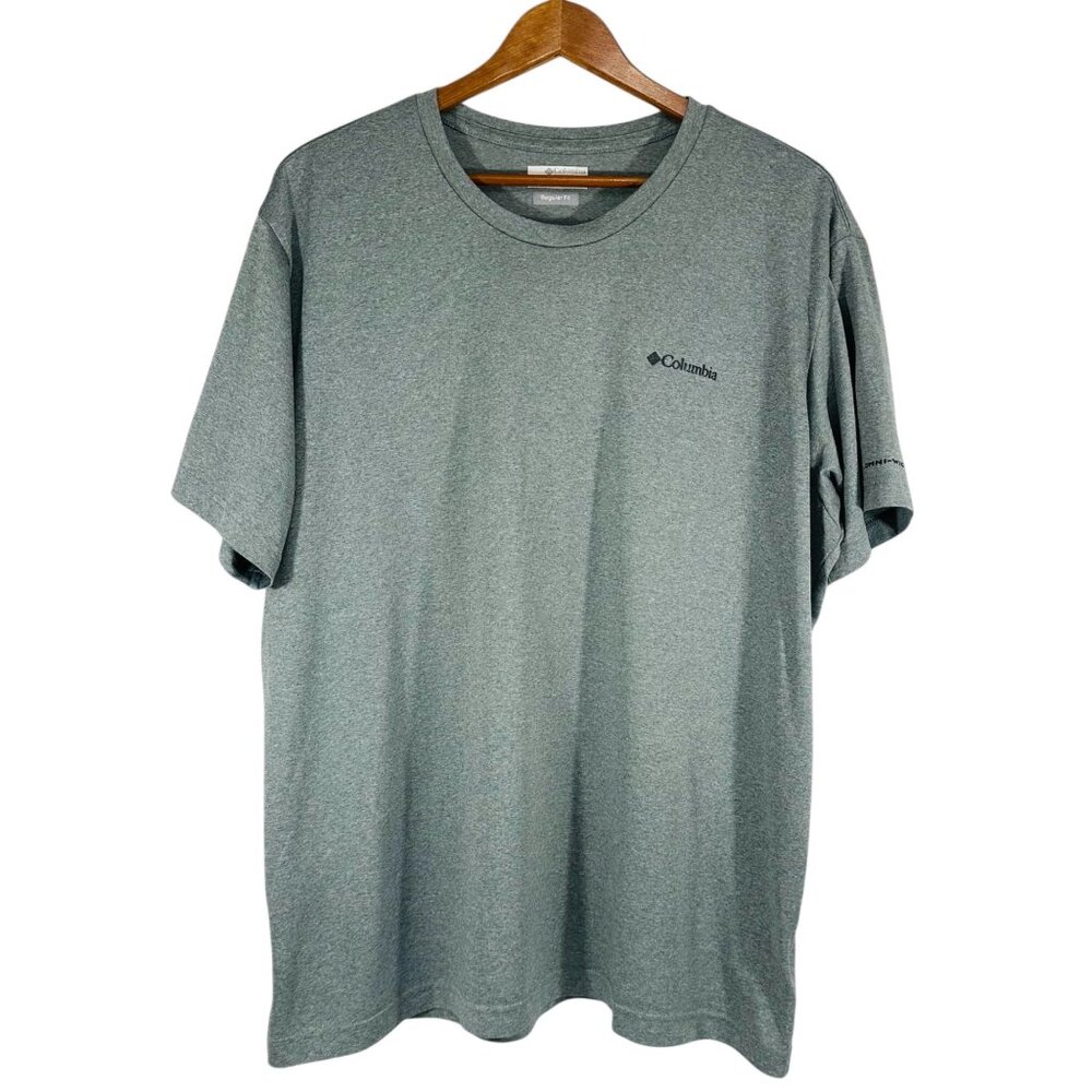 Columbia Mens Omni Wick Regular Fit Heather Gray Cotton T-Shirt Size XL
